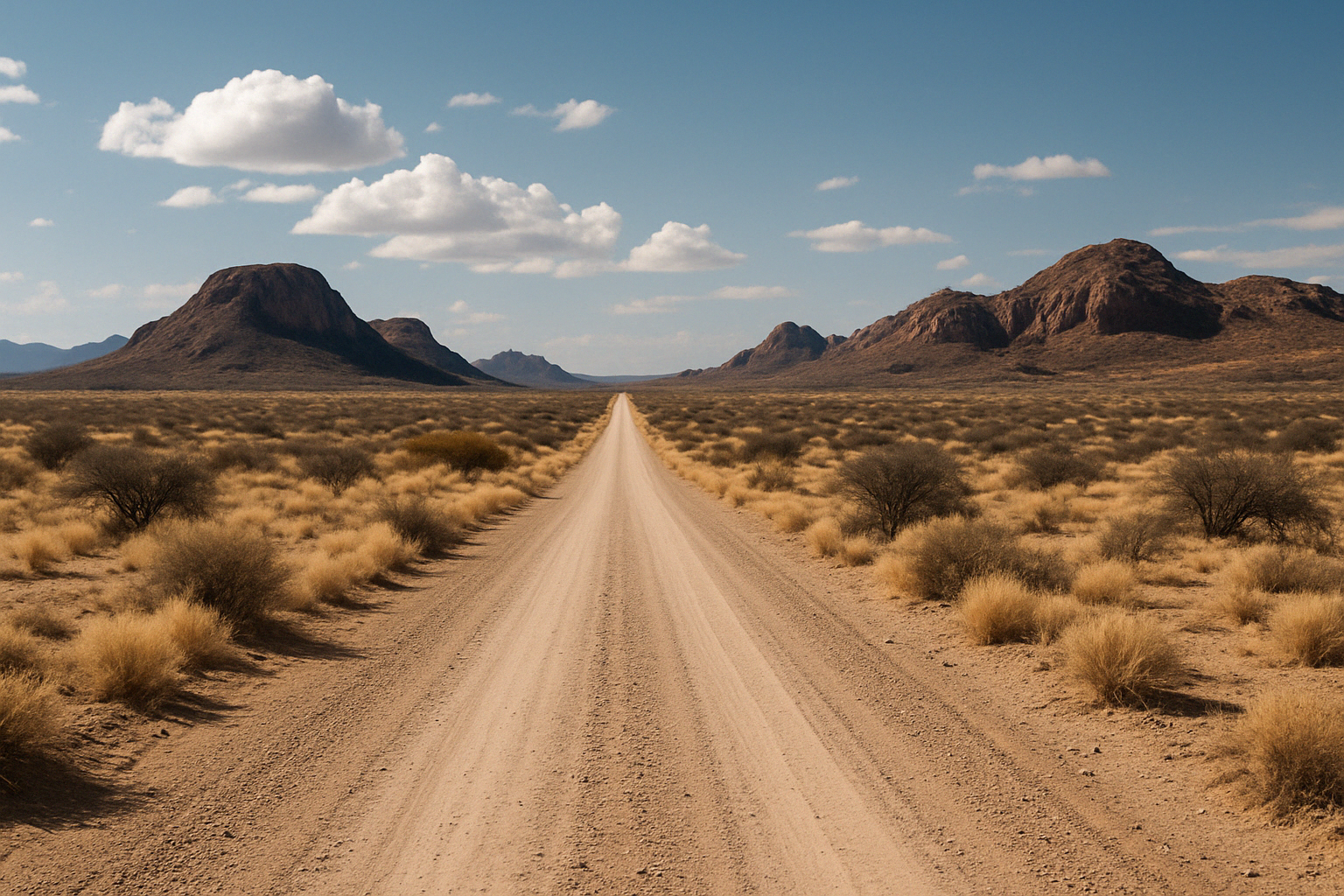 Deserted gravel road in Damaraland